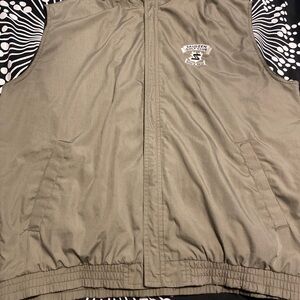 Men Saugeen Golf Club Vintage Slazenger Windbreaker Taupe Large Vest